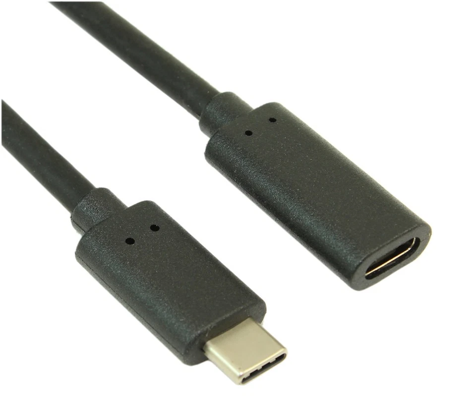 6inch USB 3.2 Gen 2 Type-C Male to Female EXTENSION Cable  10 Gbps Black - Image 1 of 3