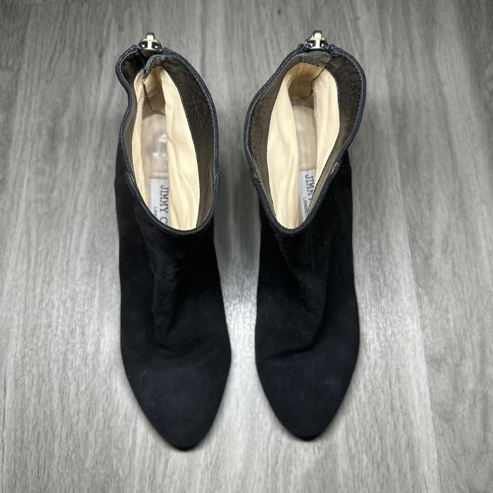 JIMMY CHOO MUJER’S Botines Negro Gamuza Botines Tacones de Aguja EURO 39.5 Foto 1 de 4