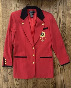 Vintage I.B. Diffusion 1990’s Equestrian Ringmaster Long Jacket Crest Blazer 6 - Picture 1 of 6