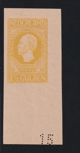 Netherlands Issue of 1913 - 2 1/2 Guilder (NVPH 99) PL# Color Proof - Yellow - Picture 1 of 2