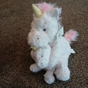 Juguete de peluche Cloud Island unicornio blanco y bebé con patas de frijol - Imagen 1 de 4