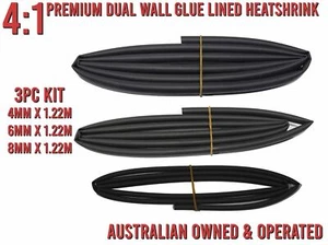 4mm-8mm x 1.22m Heat Shrink Kit 4:1 Dual Wall Glue Lined Wire Insulation Marine - Bild 1 von 1