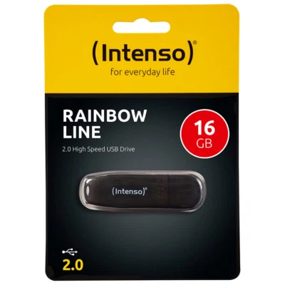 kQ Intenso Rainbow Line Stick 16 GB USB 2.0 Speicherstick 16GB schwarz