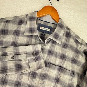 Camicia 32 Bar Blues uomo grigio medio a quadri 100% cotone manica lunga con bottoni - Foto 1 di 8