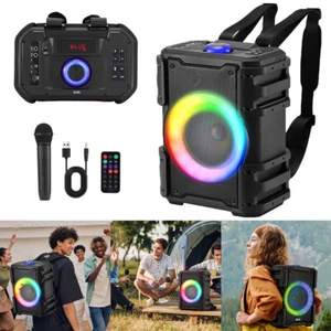 Altoparlante a zaino da esterno 6000W 8" subwoofer Bluetooth wireless PA altoparlante - Foto 1 di 12