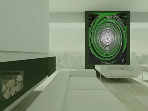 "Green/Silver Whorl" CutZy Pop Metal Wall Art Limited Ed./4avail. - Picture 1 of 5