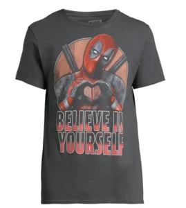 Deadpool Men's Believe in Yourself Graphic Tee, Sizes S-2XL 50/52 - Picture 1 of 6