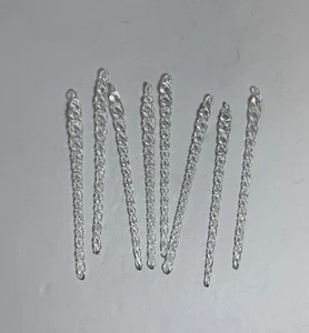 8 Vintage Antique Hand Blown Spun Twisted Clear Glass Christmas Icicles - Picture 1 of 3