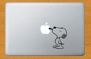 Lustige Sticker Aufkleber SNOOPY LECKEN Deko Laptop Mac Apple Macbook - Bild 1 von 2