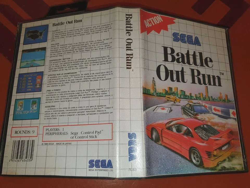 ## Sega Master System - Battle Out Run / Ms Game (Cover Copied) ## - Image 1 of 2