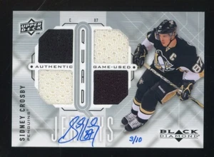 2009 UD Black Diamond Hockey Sidney Crosby GU Quad Patch ON CARD AUTO 3/10 - Imagen 1 de 2