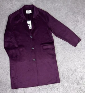 BNWT GALERIES LAFAYETTE PURPLE CLAUDEL MID-LENGTH RECYCLED WOOL MIX COAT 38/10 - Picture 1 of 2