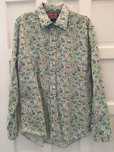Marc Ecko Men’s Dress Shirt Fun Flower Check Collar Button Up Long Sleeve XL - Picture 1 of 9