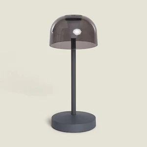 Tragbare LED-Tischlampe Warmweiß USB-Akku Touch-Steuerung IP44 Smoke Grau - Picture 1 of 6