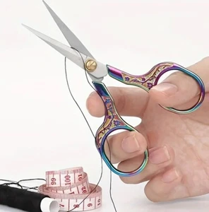 Antique Vintage Multicolor Rainbow Stainless Steel Scissors NEW! - Picture 1 of 4