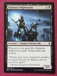 Magic The Gathering BATTLE FOR ZENDIKAR KALASTRIA NIGHTWATCH black card MTG - Picture 1 of 2