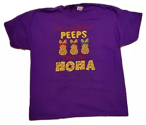 My Favorite Peeps Call Me Nona Easter Bunny Purple Unisex T-Shirt 2XL - Picture 1 of 1