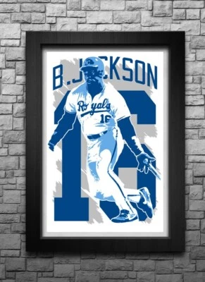 BO JACKSON art print/poster KANSAS CITY ROYALS FREE S&H! JERSEY B2G2 - Image 1 of 4