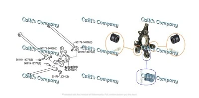 (ADC-B) Juego de bujes y pernos de nudillo de brazo trasero para Lexus ES300 2001-2011. Foto 1 de 4
