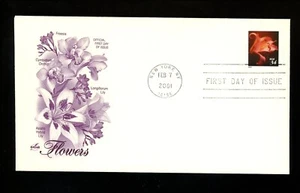 US FDC #3487-3490 Artcraft 2001 New York NY Flowers SET OF 4 Booklet - Picture 1 of 8