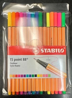 STABILO 15 Point 88 Fineliner Markers (F 0.4MM)