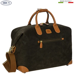 BRIC'S LIFE CARGO Duffle travel Carry-On bag resistant fabric leather olive M - Picture 1 of 11