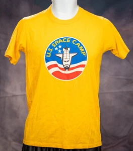 United States US Space Camp Shuttle yellow Small T-shirt NASA USA Vtg Tee - Picture 1 of 8