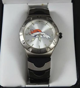 Reloj analógico de cuarzo para hombre Broncos Game Time tono negro plateado correa deportiva Y13 - Imagen 1 de 12