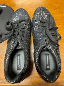 Women NWOT "INC" black sparkling lace up tennis shoes. Size 10.6 - Picture 1 of 2