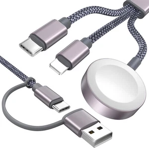 Upgraded 3 in 2 USB C Cable Apple Watch Charger iPhone Charger iWatch Ultra - Picture 1 of 6