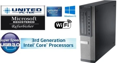 Dell Optiplex 7010 SFF or DT Windows 10 Pro Core i5 QUAD 120GB SSD USB 3.0 8GB - Image 1 of 4