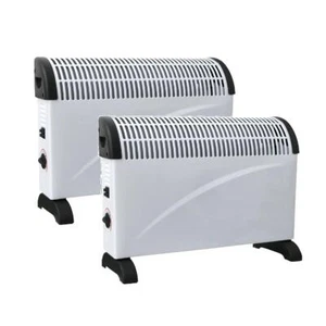 2X Convector Radiator Adjustable Thermostat Carry Handles Standing Heater 2000W - Picture 1 of 6