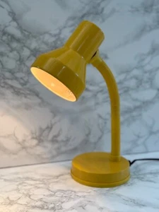 Yellow Desk Lamp Adjustable Gooseneck Vintage 80s Bedside Lamp 33cmH - Picture 1 of 13