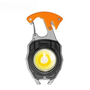 Mini llavero con linterna LED COB para acampar y hacer senderismo, color naranja - Imagen 1 de 6