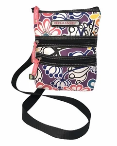 Lily Bloom Floral Crossbody Triple Zipper Purse Adjustable Strap Multicolor Bag - Picture 1 of 5