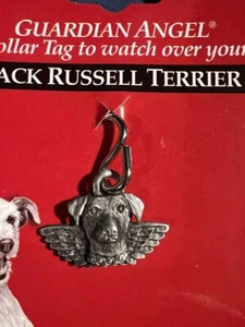 Jack Russell Terrier Pewter Angel Collar Charm or Zipper Pull - Picture 1 of 5
