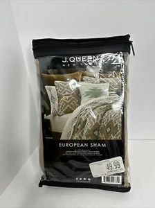 J Queen New York European Sham Phoenix Beige Tan Brown New 26x26 - Picture 1 of 7