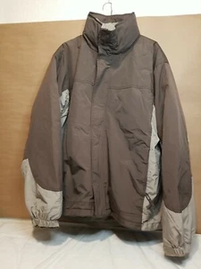 White Sierra Windbreaker Brown Gray Jacket Womens Size Large Hooded. - Picture 1 of 8