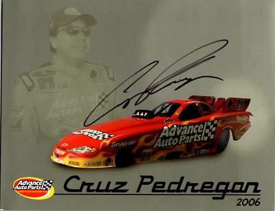 2006 NHRA Cruz Pedegron 手工签名 8.5x11 Cardstock Nitro Funny Car Advanced — 第 1/2 张图片