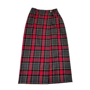Casual Corner Annex Maxi Wrap Skirt Womens 6 Petite Red Plaid Vintage Holiday - Picture 1 of 11