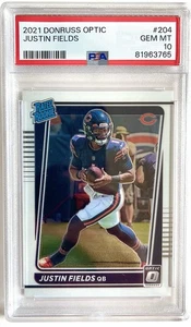 2021 Panini Donruss Optic Justin Fields #204 Rookie Card PSA 10 - Picture 1 of 2