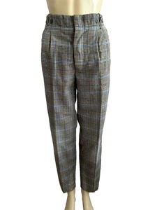 Pantalones a medida mezcla de lana a cuadros grises MITOS UK 14 IT 46 NUEVOS CON ETIQUETAS Hechos en Italia - Imagen 1 de 24