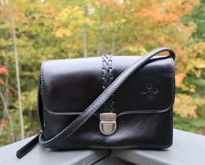 Bandolera/organizador de muñecas PATRICIA NASH de cuero negro blanco ~ nuevo sin etiquetas Foto 1 de 4