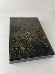 Japanese Wooden Lacquer Makie Box Case 11.2 x 7.8 inch Flower - Picture 1 of 6