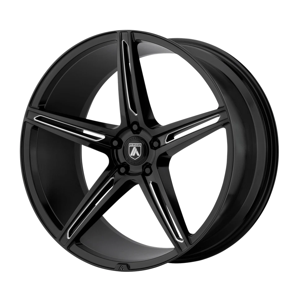 22x9 Asanti 黑色 ABL-22 光泽黑色铣削车轮 5x4.5 (32 毫米) 4 件套 — 第 1/4 张图片