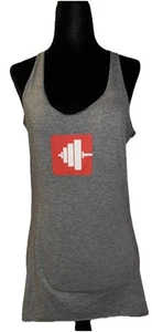 XL Lifting Weights Print Tank Top 100% Polyester grau & rot Training Fitnessausrüstung - Bild 1 von 8