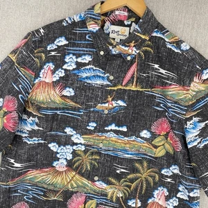 Reyn Spooner Big Island Glory Shirt Surfer Hawaiian Aloha Volcano Button Down L - Picture 1 of 11