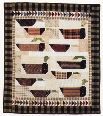 Unlimited Ducks Pieced Wall Hanging Quilt Pattern Country Threads 1994 Mallard - Image 1 of 3