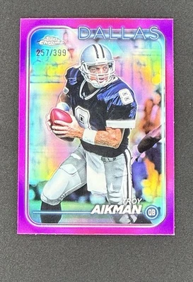 Troy Aikman 2024 Topps cromo magenta refractor/399 Dallas Cowboys Foto 1 de 2