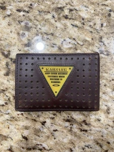 RARE OAKLEY CREDIT CARD / ID HOLDER Black Yellow Warning Wallet Bi-Fold Brown - Picture 1 of 3